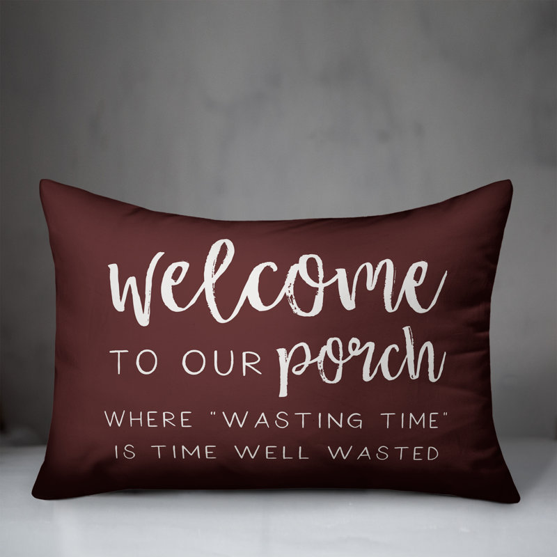  Polyester Indoor/Outdoor Throw Pillow, Maroon, 18" H x 25" W