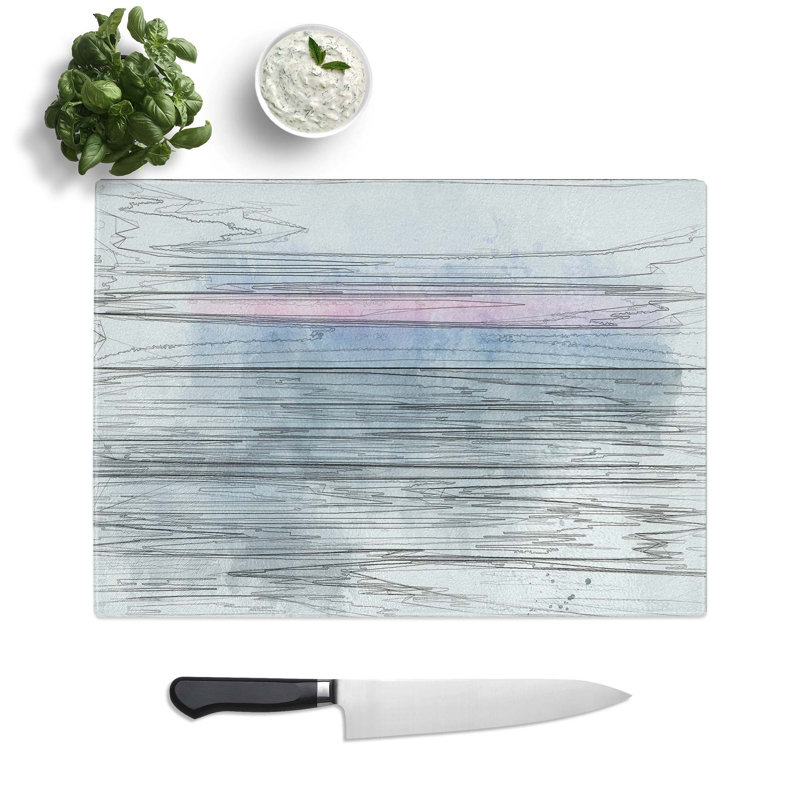 Tempered Glass The Horizon in Abstract Chopping Board, 28.5 cm W x 20 cm L