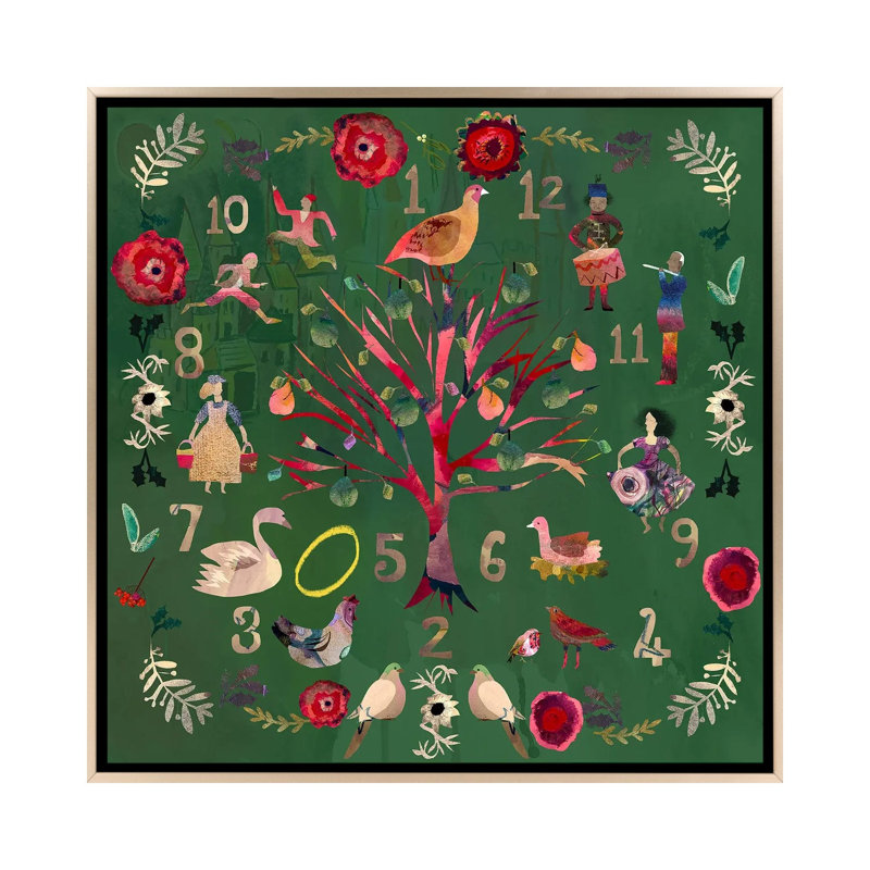 Douze jours - reproduction d'art murale - toile encadrée, Cadre flottant sans passe-partout, Champagne, 26" H x 26" W