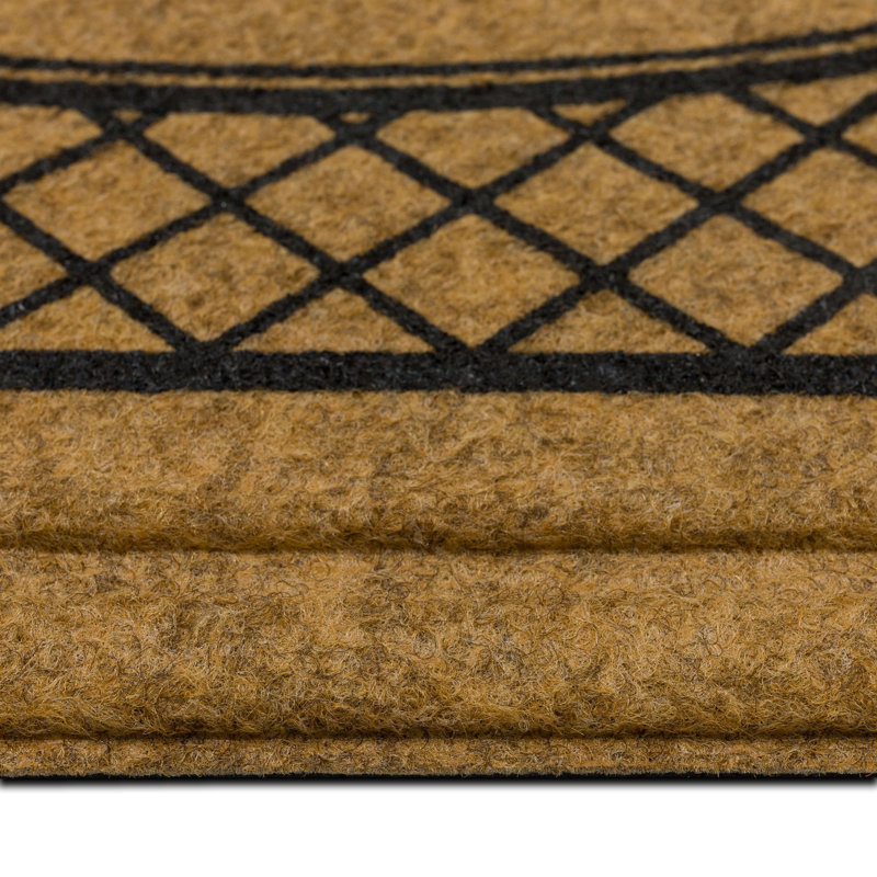 Estate Elegance Natural Geometric Weather Resistant Non-Slip Outdoor Door Mat