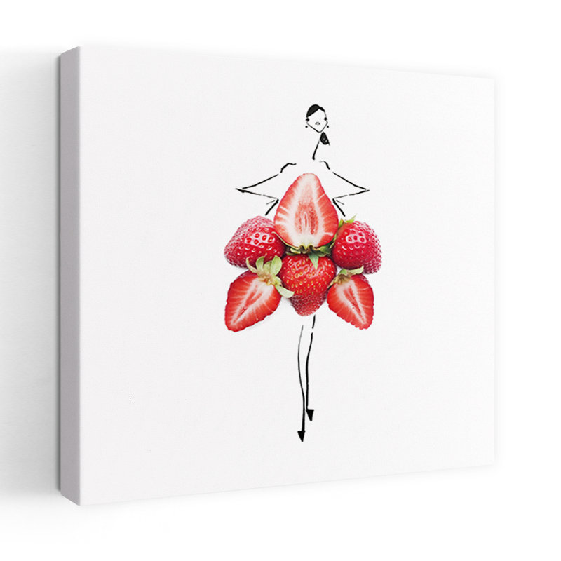 Art mural Strawberry, H 18 po x l 18 po