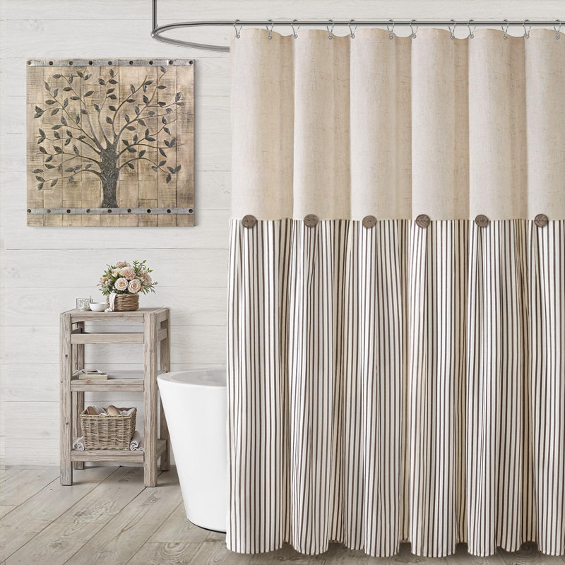 Rideau de douche en lin Farmhouse