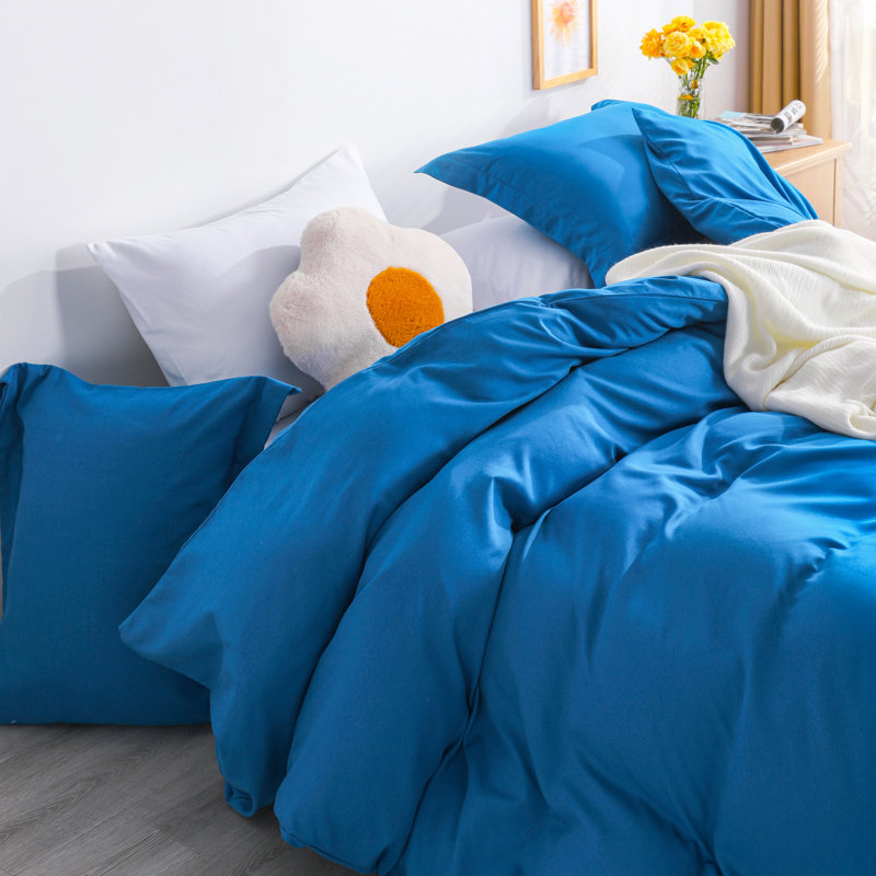  Duvet Cover Set, Royal Blue, Twin Duvet Cover + 1 King Pillowcases