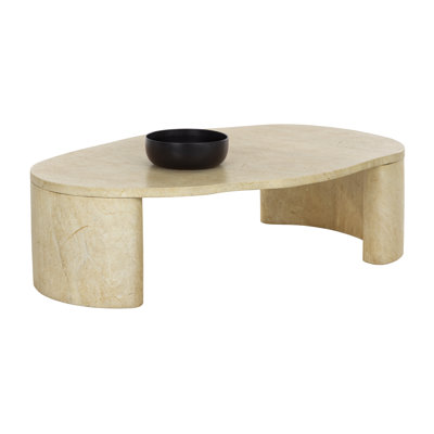 TABLE BASSE SAVINAH - ASPECT TRAVERTIN - NATUREL
