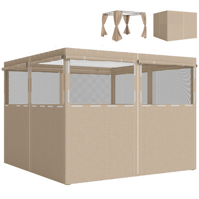 Outsunny 4 Pack Replacement Gazebo Curtains Privacy Panel