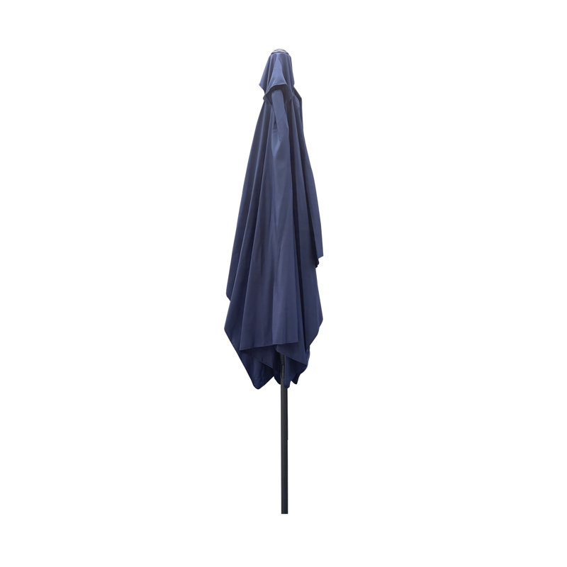 Parasol de patio extérieur 6 x 9 pi - imperméable, à manivelle et à bouton-poussoir, auvent rectangulaire pour piscine de jardin, protégé 9 pi x 6 pi imperméable avec poteau thermolaqué