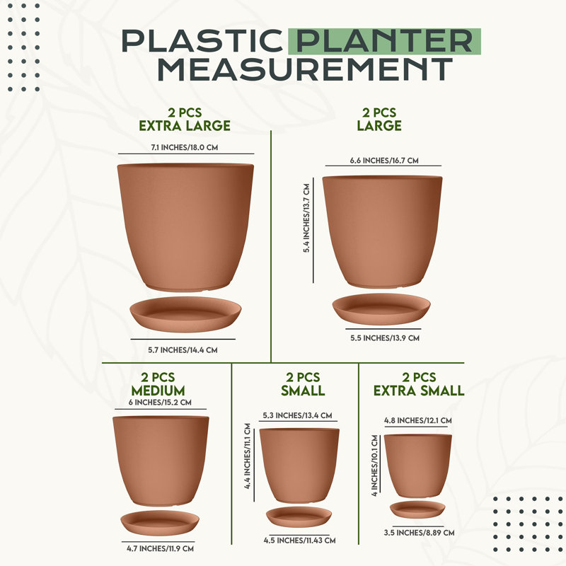Plant Pots Indoor with Drainage, Terracotta