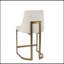 26"H Upholstered Counter Stool With Metal Base
