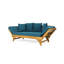Lit de jour convertible d'extérieur moderne en bois d'acacia pour terrasse avec coussins, accoudoirs réglables pour le bord de la piscine, véranda-591109380