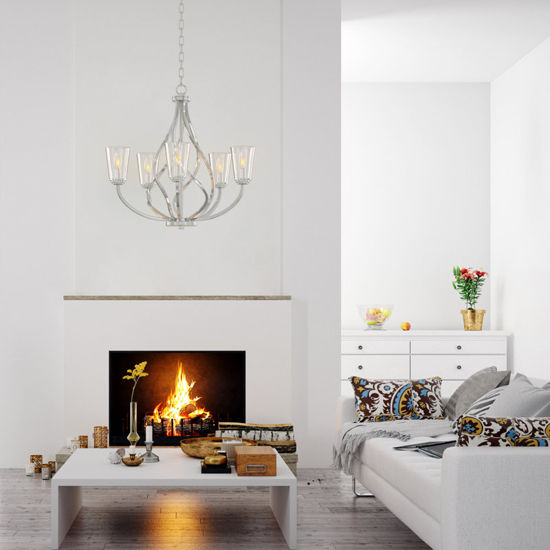 Alloy Ribbons 5 - Light Dimmable Classic / Traditional Chandelier