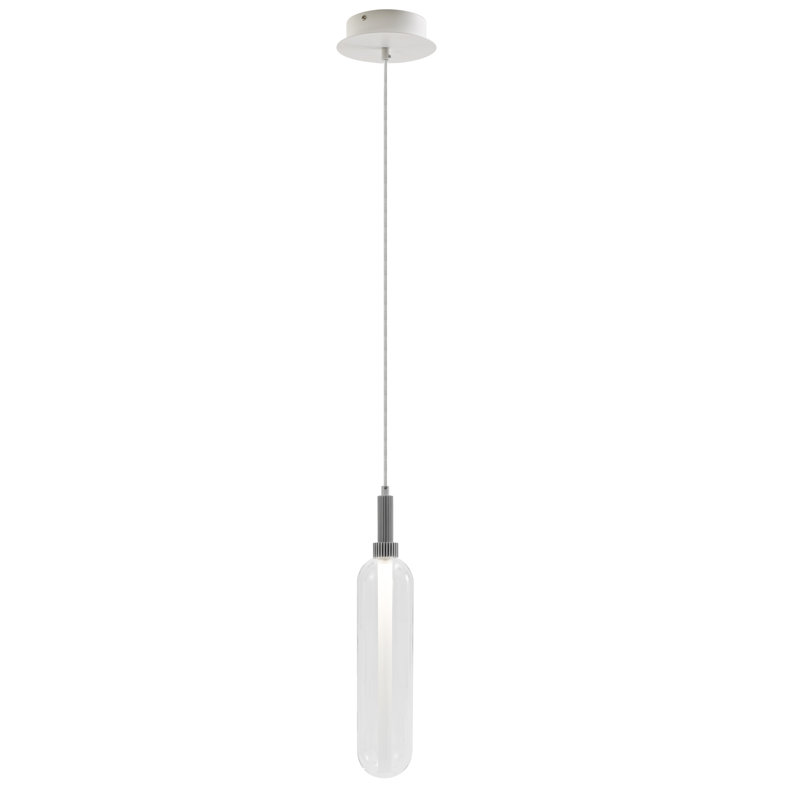 Luminaire suspendu à un cylindre simple 1 lumière wentworth mension, Blanc