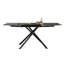 Ensemble de table de salle à manger rétractable en pierre frittée, il présente une conception rectangulaire moderne, avec des pieds de table en acier au carbone et une structure à pieds croisés au bas. (Table + 4 chaises)-37917167-37917137