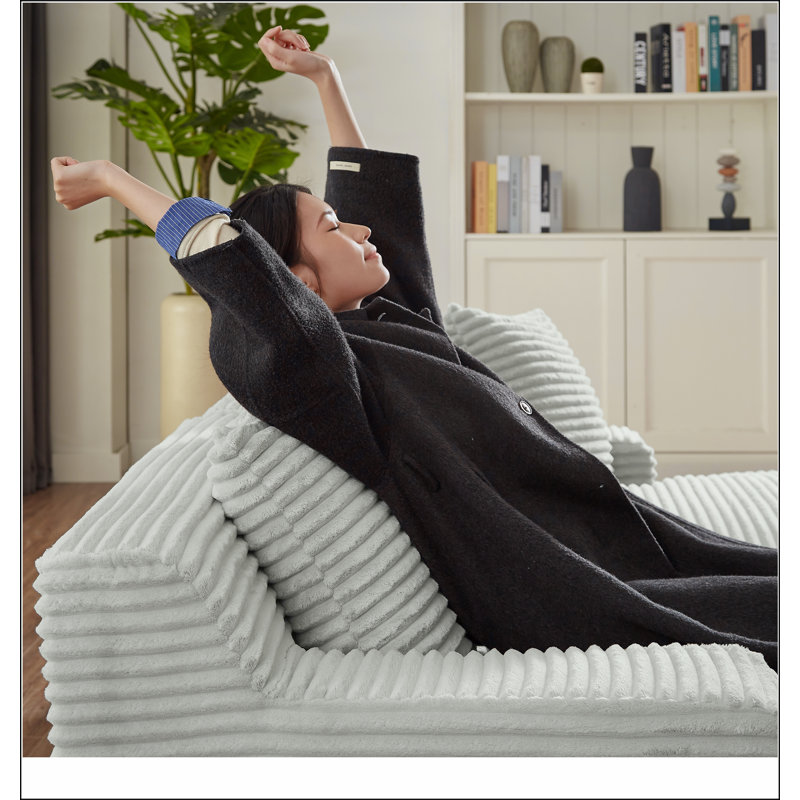 Méridienne compressible double - aucun assemblage requis, causeuse moelleuse moderne pour lire dans la chambre à coucher
