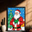 «Black Christmas Bold Christmas Santa Claus Rifle Wall Art», impression de cadre festif décalé-121053105