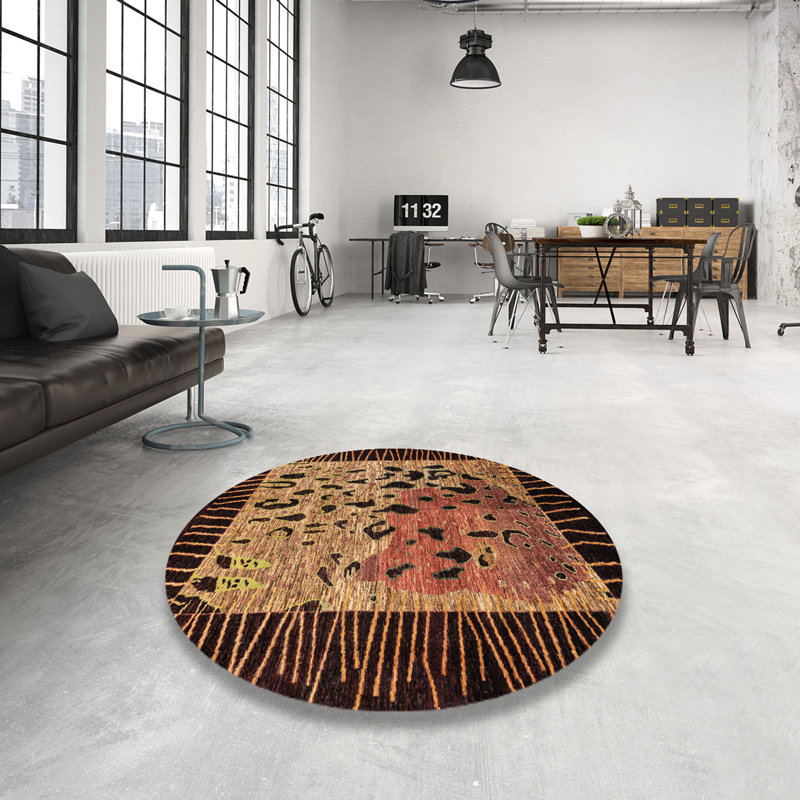 Abstract Indoor Rug, Round 8'