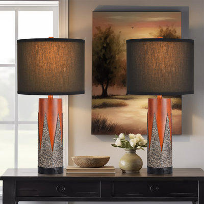 Jaasir 27‘’ Tall Antique Table Lamps with USB and LED Bulbs (Set of 2)