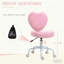 Chaise de bureau rose en forme de cœur, chaise pivotante réglable pour chambre à coucher et coiffeuse, style mignon et confortable