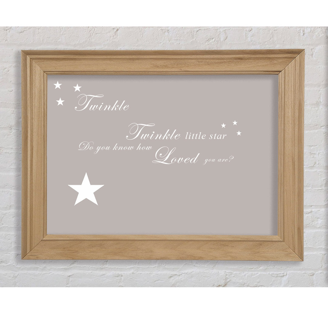 Kinderzimmer Zitat Twinkle Twinkle Little Star 1 Beige - Einzelner Bilderrahmen Kunstdrucke