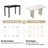 55" Cream White Rectangle Dining Table for Kitchen, Bar, Living Room-238501498-238501497
