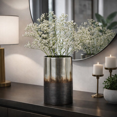 Vase de table cylindrique deux tons
