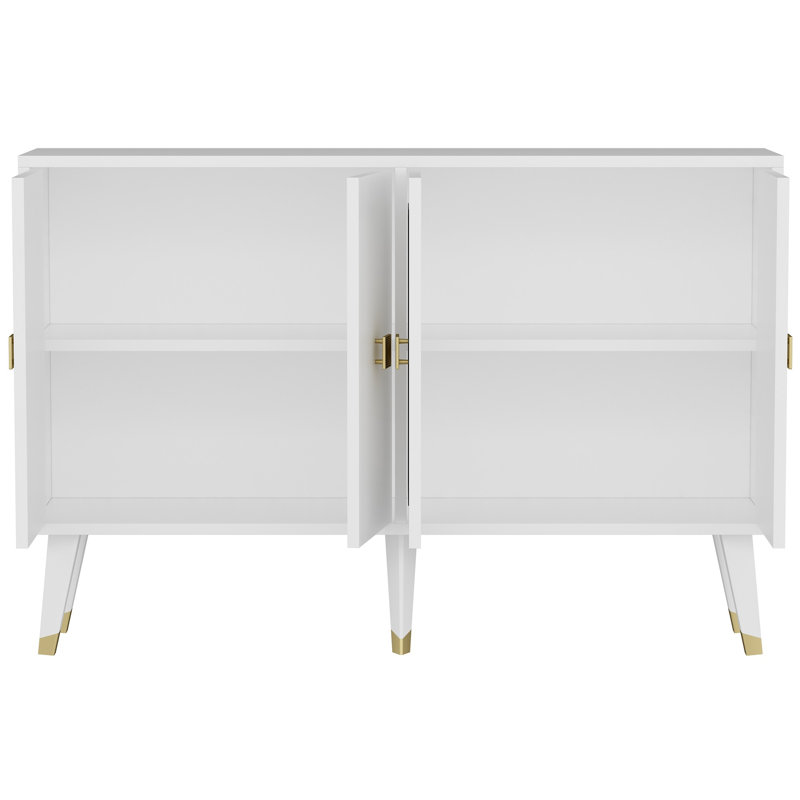 Odessa 80cm Sideboard, White/Gold