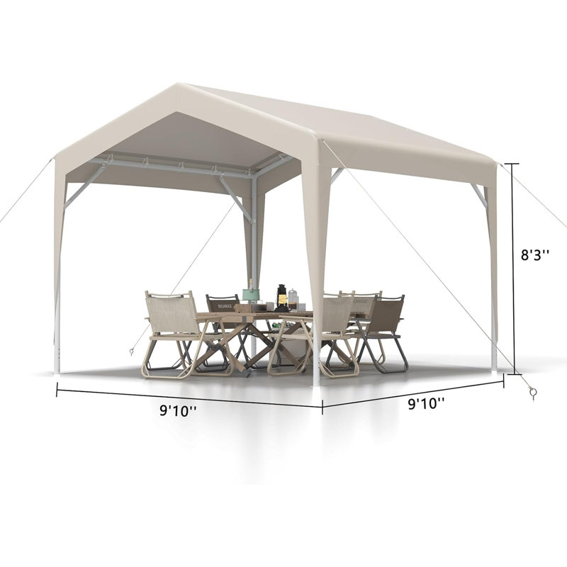 Auvent escamotable 10 x 10 pi, auvent extérieur portable avec cadre résistant à la rouille et auvent de protection UV imperméable, installation rapide, pour le camping, les fêtes et les marchés