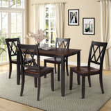 Ambriah 4 - Person Dining Set, 5-Piece Dining Table Set Home Kitchen Table and Chairs Wood Dining Set