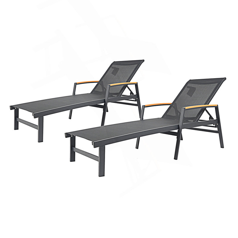 Outdoor Chaise Lounge Set, Black