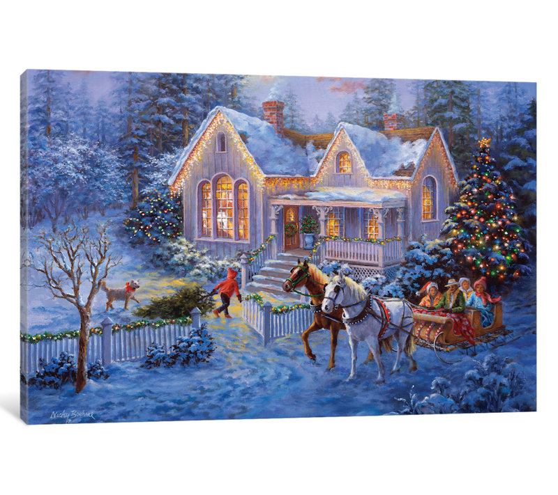 « welcome home », reproduction d’art sur toile, H 18 po x l 26 po x P 1,5 po