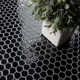 Metro 1" Hex Glossy Black 10-1/4 in. x 11-7/8 in. Porcelain Mosaic Floor and Wall Tile