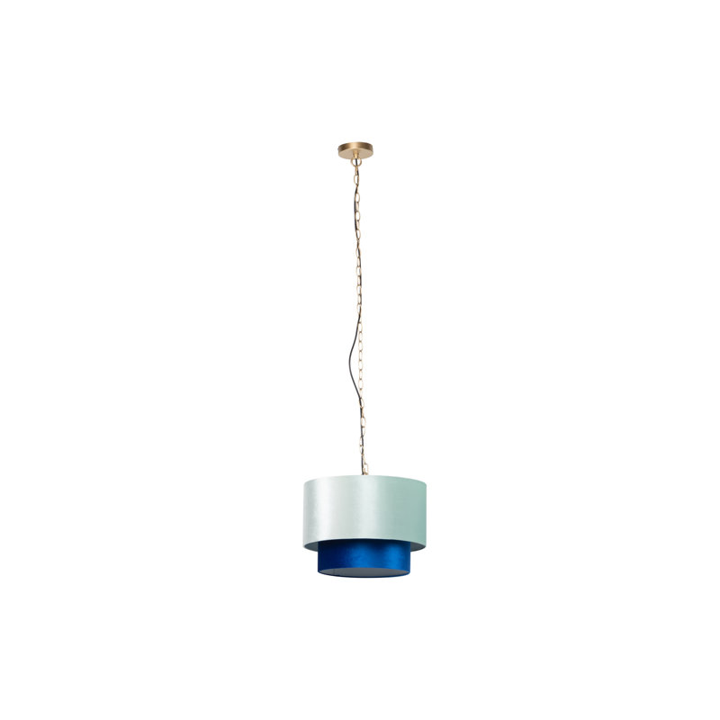 1 - Light Drum Pendant, White/Blue