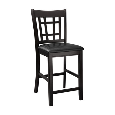 Counter Height Chairs 2Pcs, Dark Cherry Wood Frame, Blend Upholstery, 17.95Lb Product Weight Furniture 2 Dining Chairs, Veneer, 43.25" Package Depth Seating