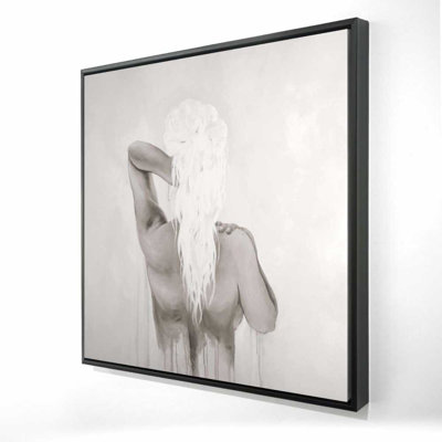 Beautiful Dreamy - Beige Figurative Framed Canvas Art