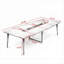 Bureau rectangulaire en acier brun avec système de gestion des câbles et entièrement assemblé - 114 cm (L) x 47 cm (l) x 18,5 cm (H)
