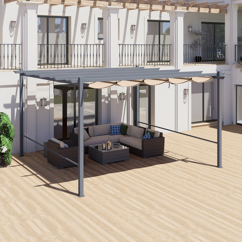 Aoodor Pergola Replacement Canopy, Khaki, 147.6" W x 101.5" D