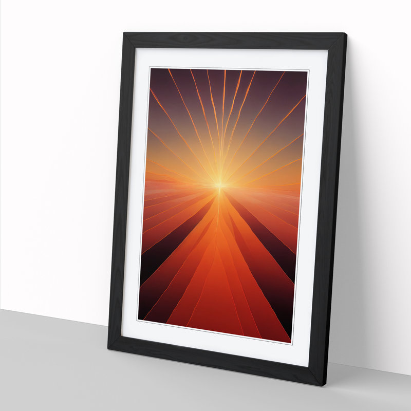 Liala Desert Flame Art 1 Piece Single Picture Frame Wall Art, 64cm H x 46cm W x 2cm D, Walnut