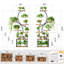 Support pour plante d'intérieur avec culture de lumière - Ensemble de 2 grandes tablettes d'intérieur pour plantes, support pour plante d'angle 62 po, grande tablette à multiples niveaux en forme de S pour la maison, le bureau