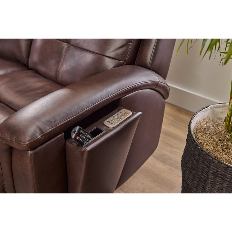 Ranger 6 Piece Power Reclining Sectional, Dark Brown Full Grain Leather