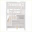 Lit simple superposé simple avec lit gigogne, structure en bois de pin et en panneau de fibres à densité moyenne, rangement pour escalier, aucun sommier nécessaire, blanc pour chambre à coucher / dortoir / adultes-2064636017