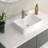 19" L x 15" W Bathroom Vessel Sink White Ceramic Bathroom Sink Rectangular Above Counter Sink with Faucet Hole