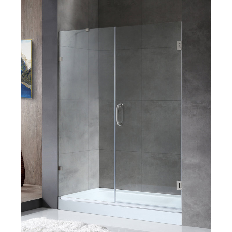 Porte de douche à charnière sans cadre 72 "Consort H, Nickel brossé