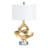 30.25" Resin Table Lamp With White Shade