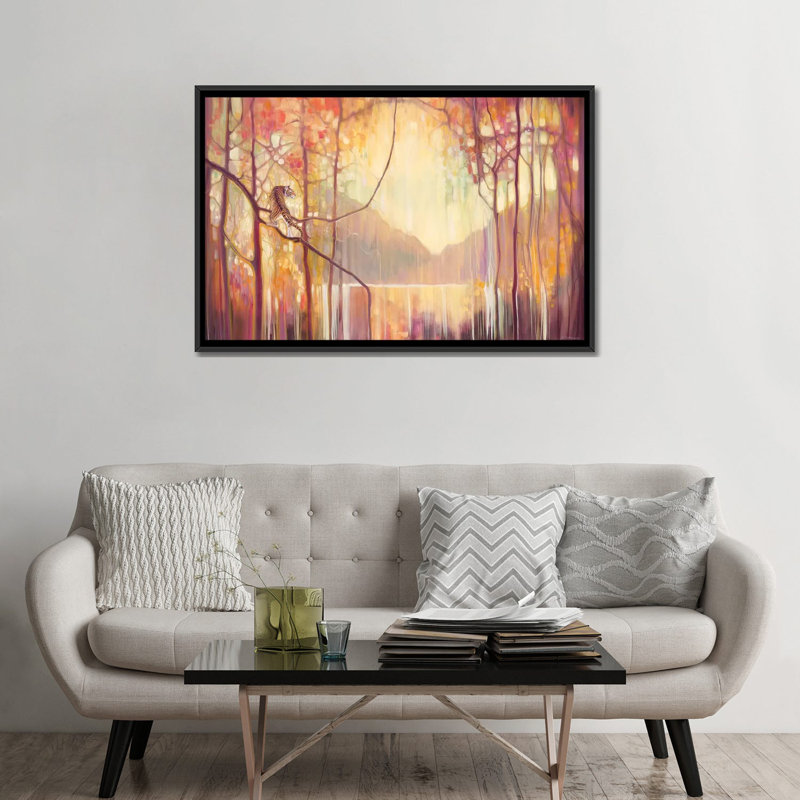 Dans un autre endroit, Toile avec cadre noir, Pas de tapis, H 32 po x l 48 po x P 1,5 po