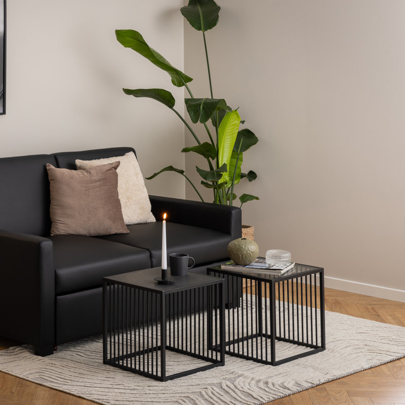 Nayson Glass Top End Table