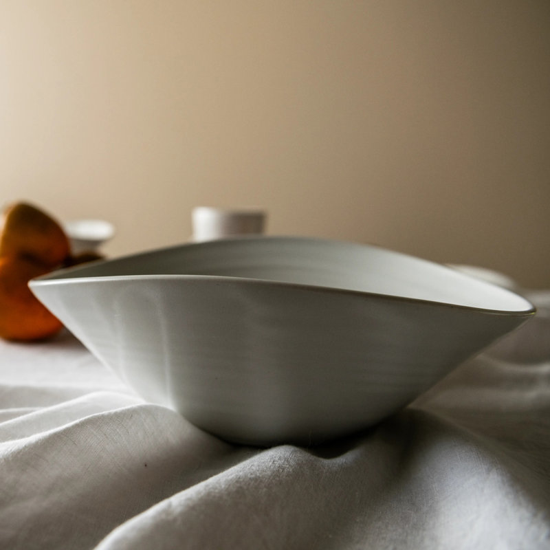 Barre Serving Bowl, Alabaster