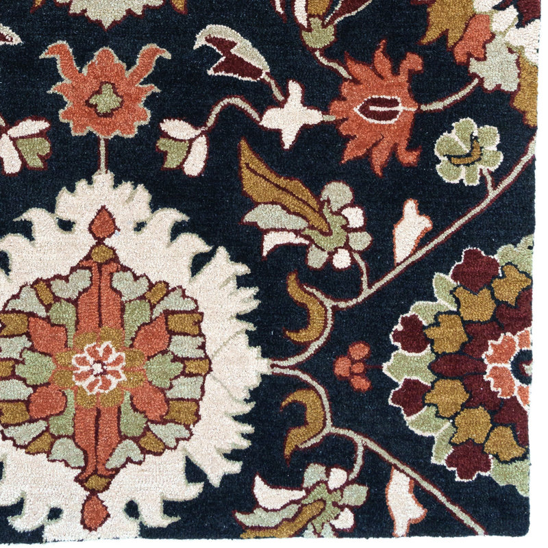 Meshan Hand Tufted Wool Oriental Indoor Rug, Rectangle 5' x 8'