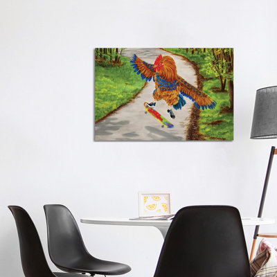Chick Flip 1 Piece Wrapped Canvas Painting
