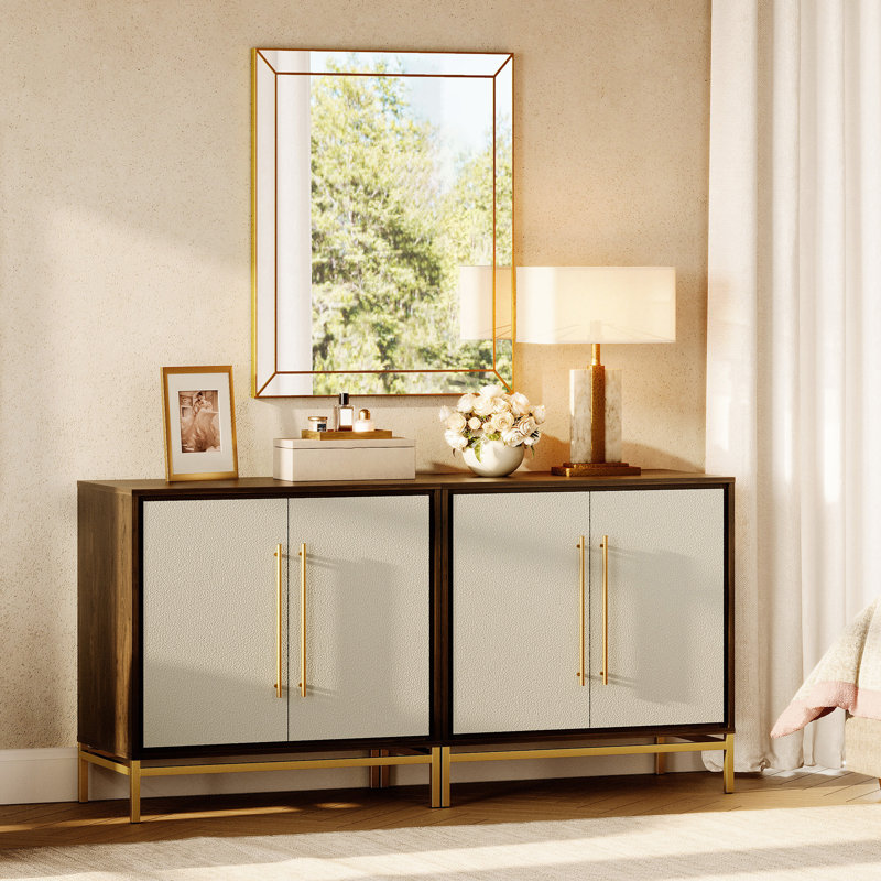 Nightstands With Leather Door,Pack Of 2