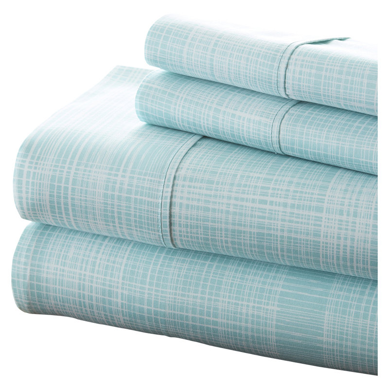 Ensemble de draps en microfibre Simply Soft ™, Aigue-marine, Ensemble de drap pour lit très grand avec drap-ho