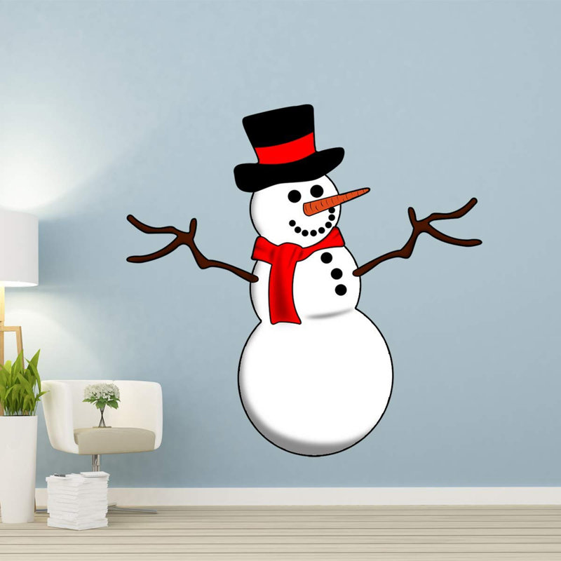 Adhésif décoratif bonhomme de neige, H 12 po x l 12 po